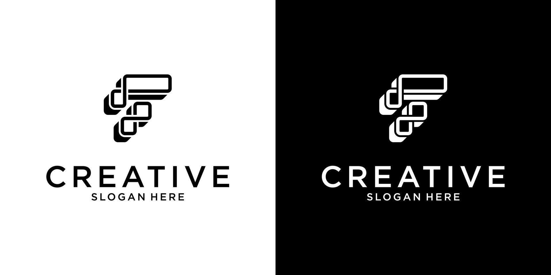 F initial letter logo design concept vector
