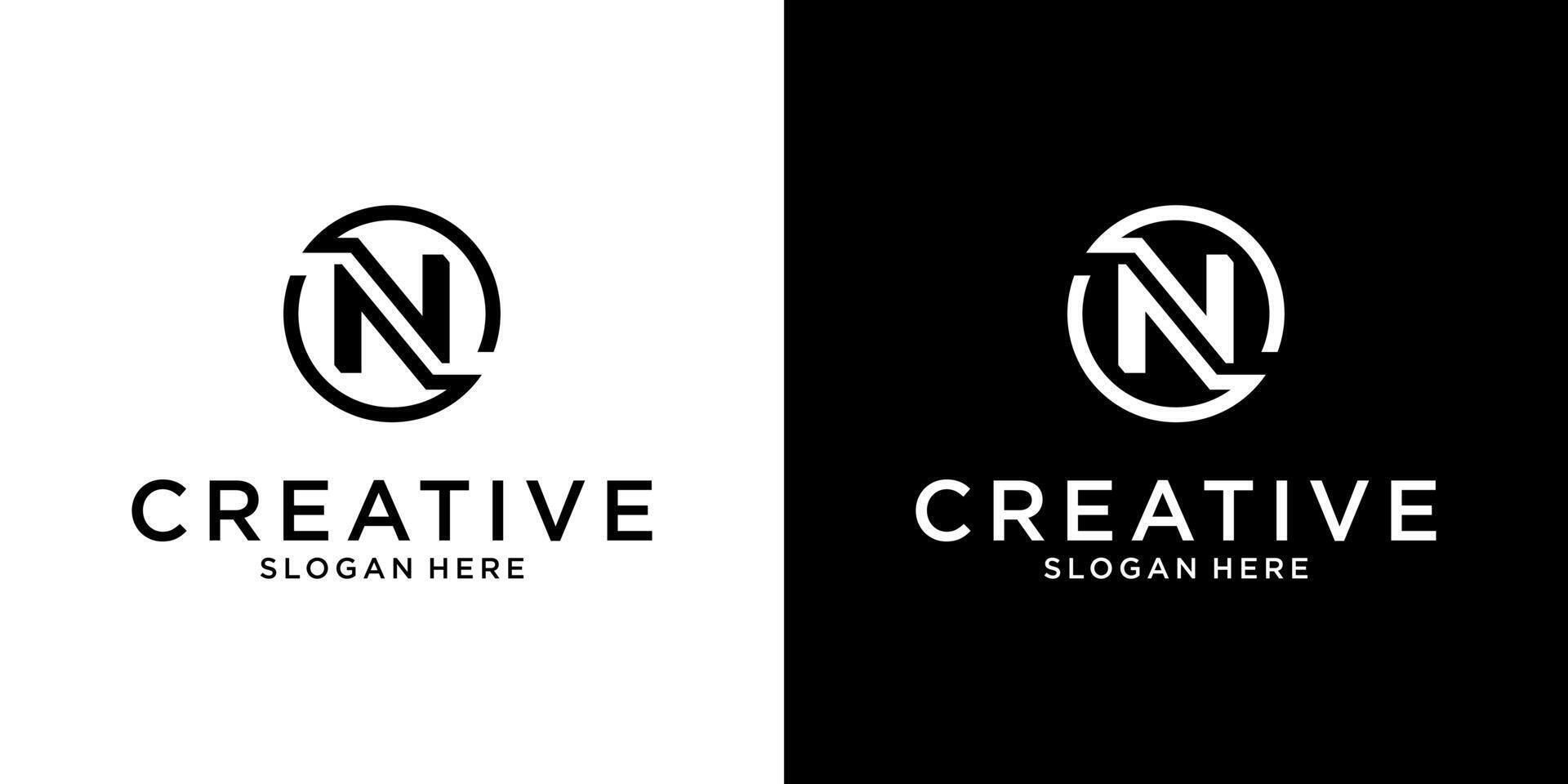 Initial letter N monogram logo design concep vector