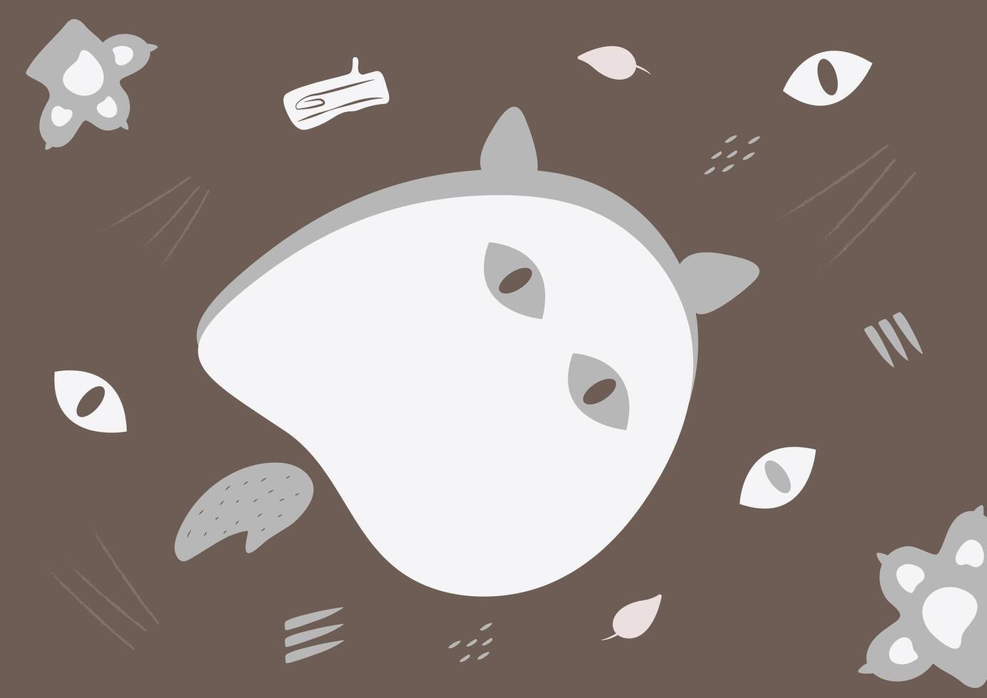 funny banner with little cat monster theme on background vector