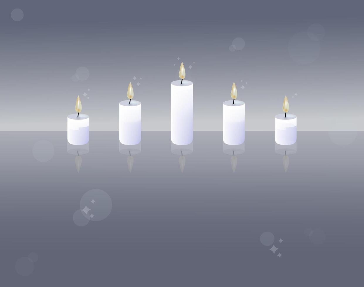 candlelight meditation arrange on decorate background vector