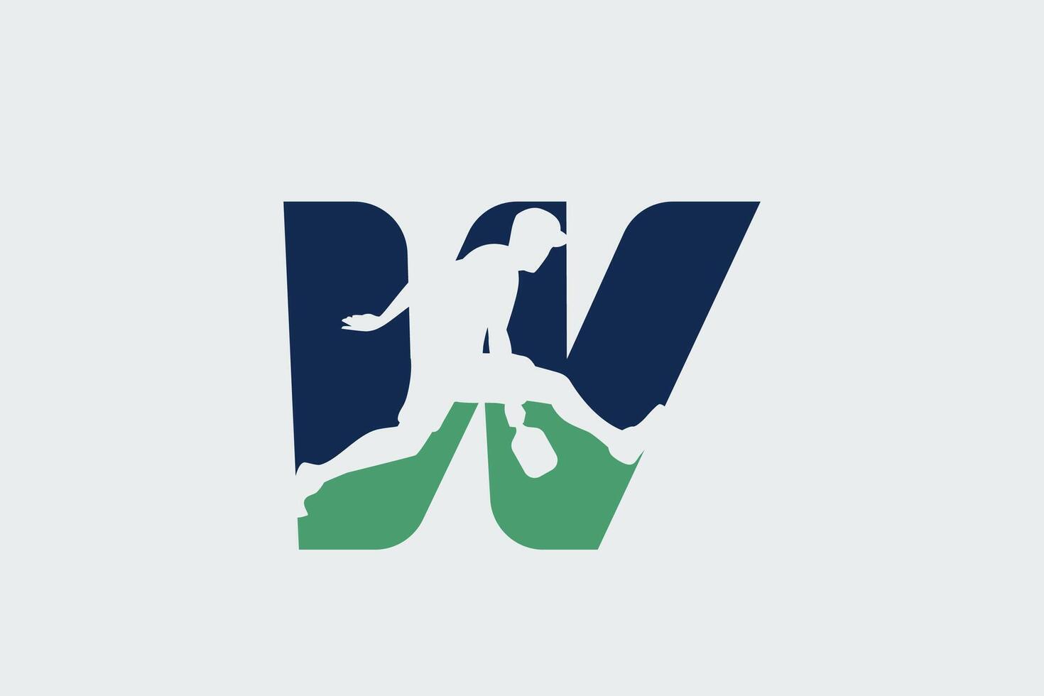 letter w logo with a jumping pickleball player silhouette. It is good for team logo, club, t shirt, sticker, etc. vector