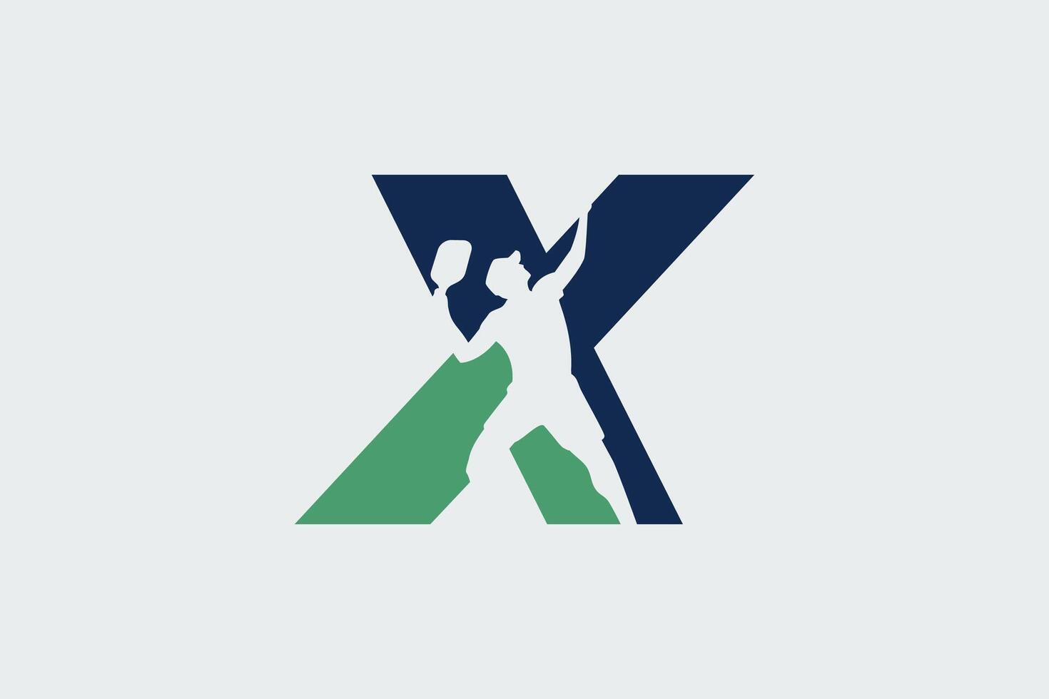letter x logo with pickleball player silhouette. It is good for team logo, club, t shirt, sticker, etc. vector