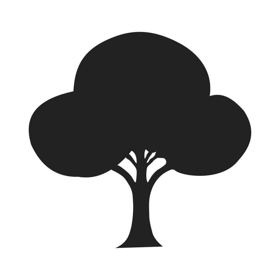 Simple Tree Silhouette Icon vector
