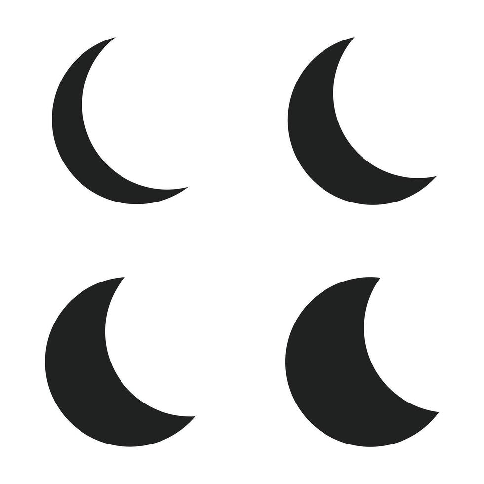 Crescent Moon Phases Icons vector