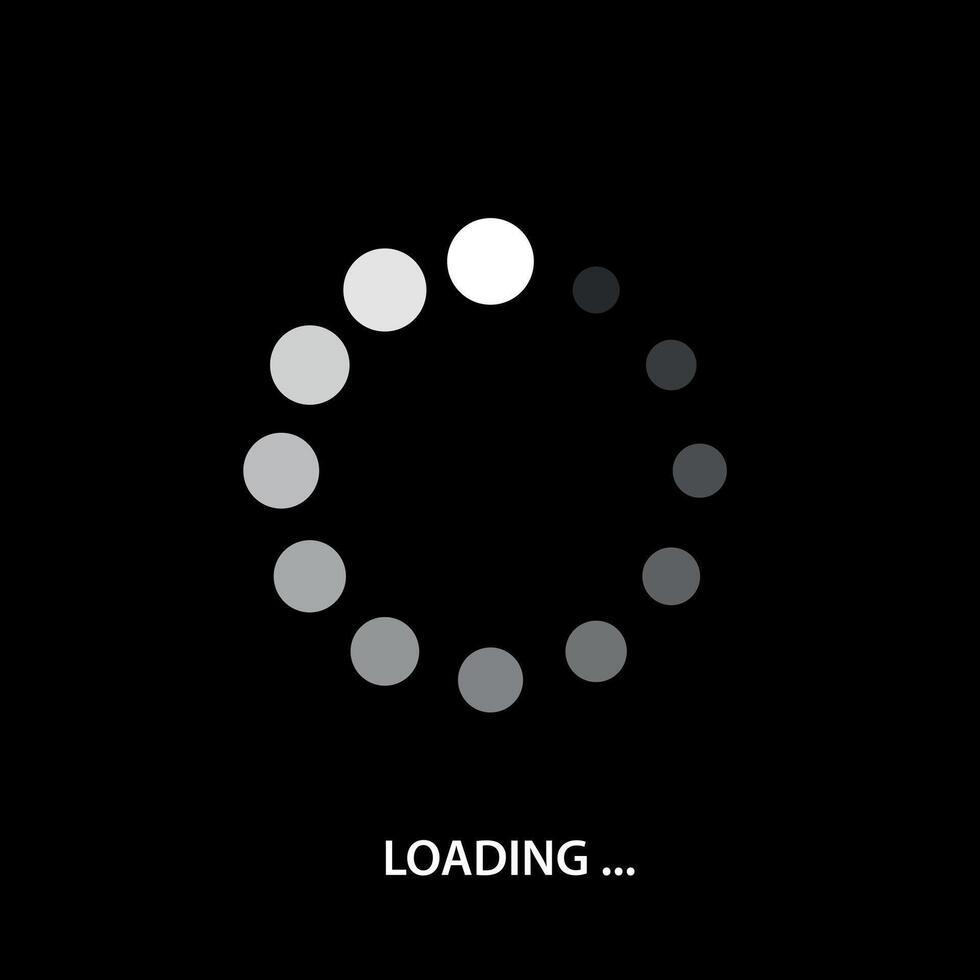 Rotating Circular Loading Icon with Text vector