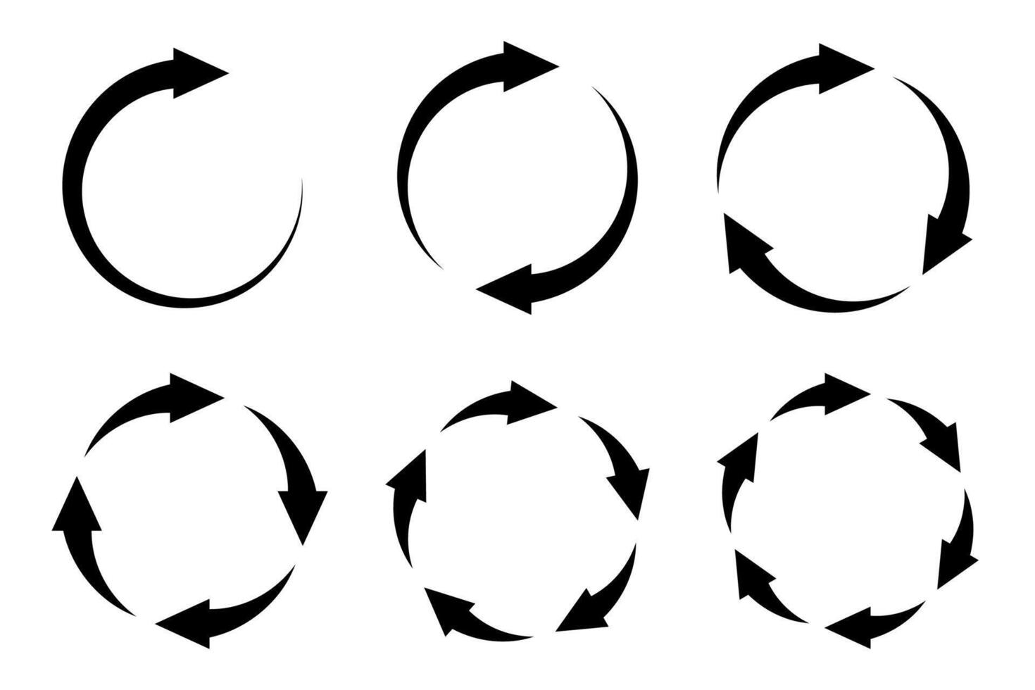 Circular Arrow Rotation Icons Set vector