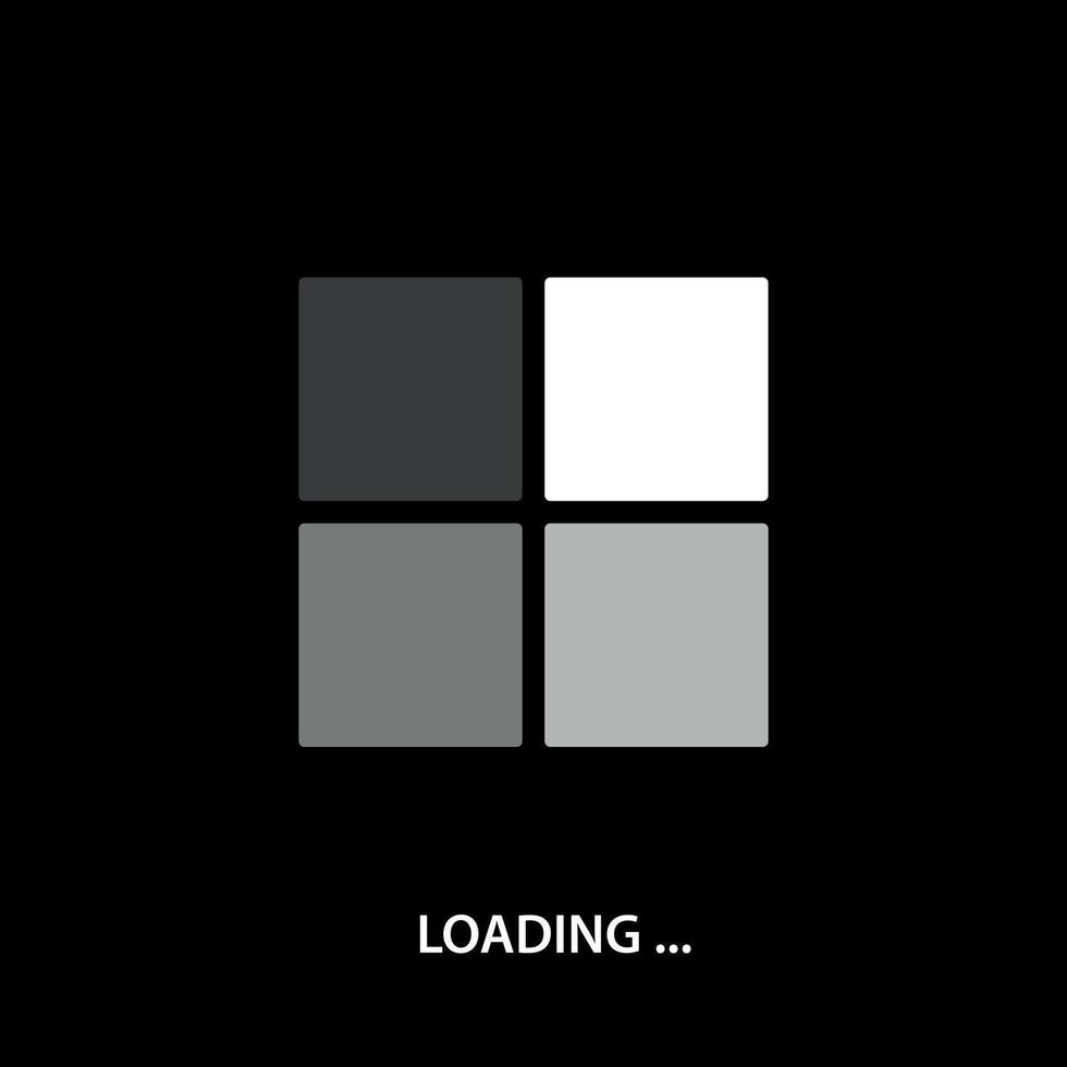 Square Grid Loading Icon with Text vector