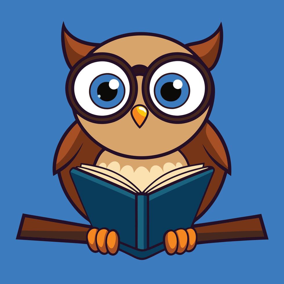 Sleepy Owl Cartoon Illustration in Sketch Style vector