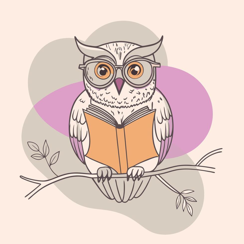 Expressive Owl Cartoon Drawing for Art Lovers vector