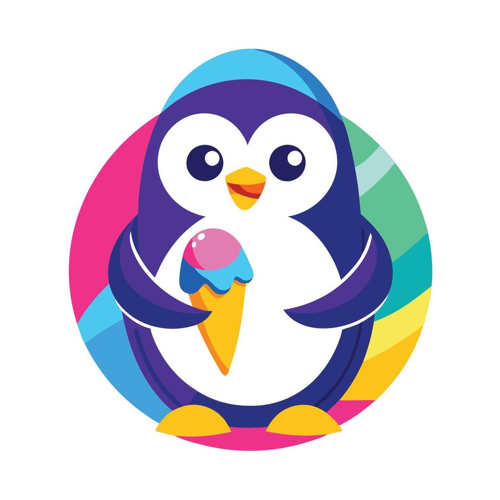 Minimalist Penguin Silhouette . vector