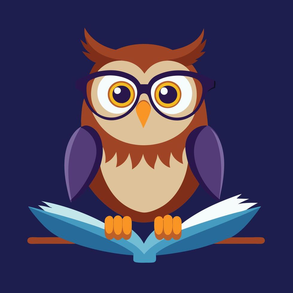 Playful Cartoon Owl Drawing with Big Eyes vector