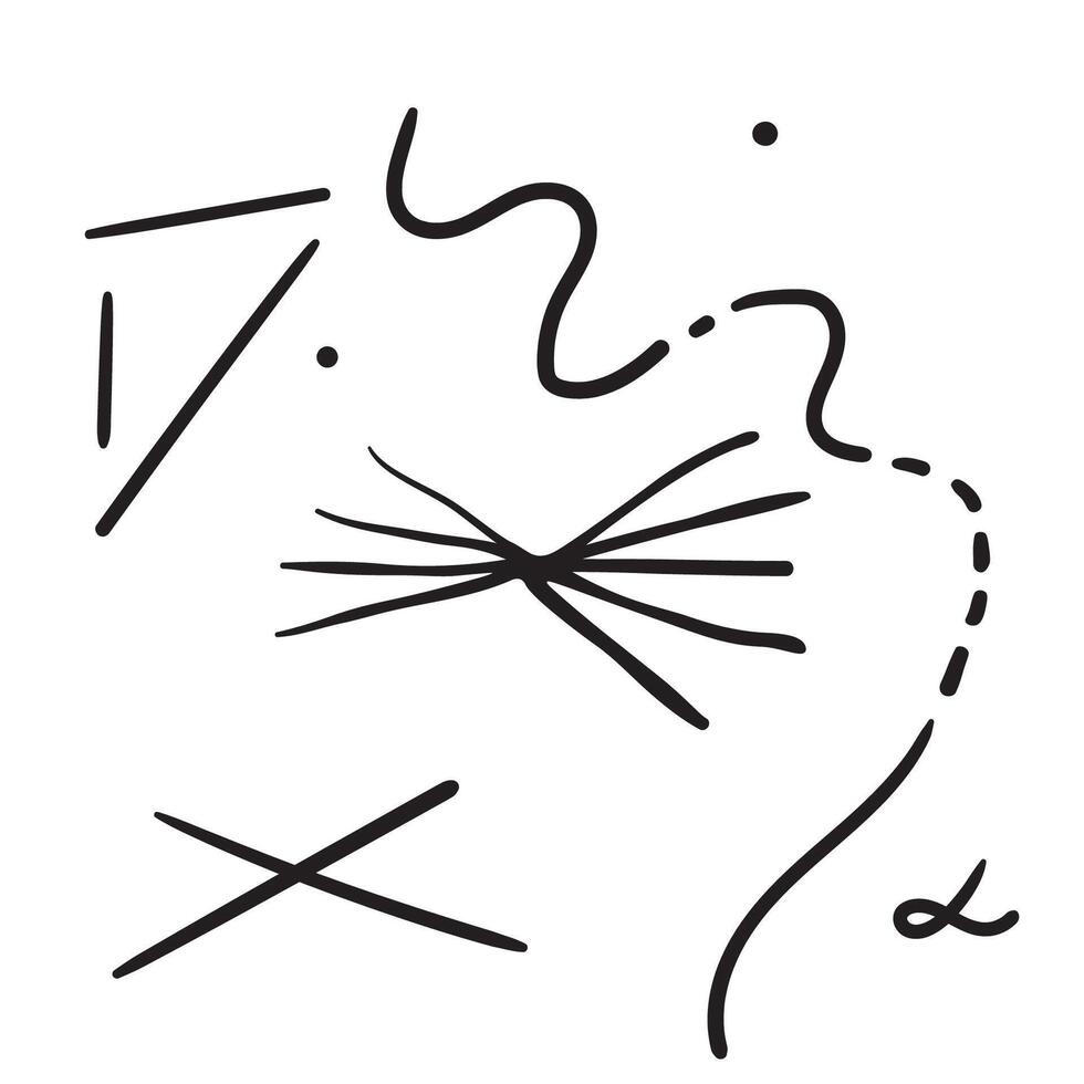 doodle lines and points vector