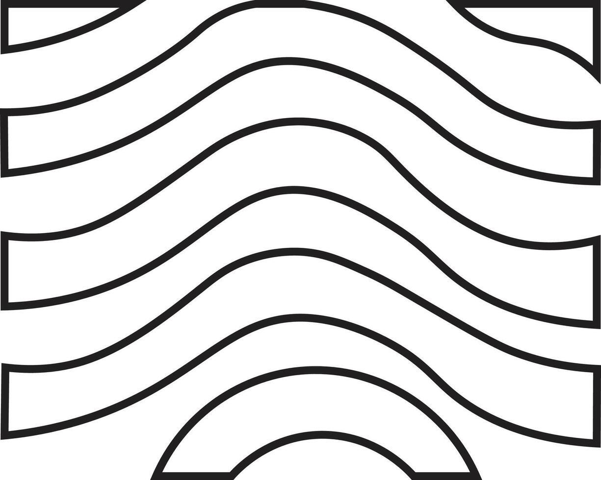 black and white wavy illusion ornament vector