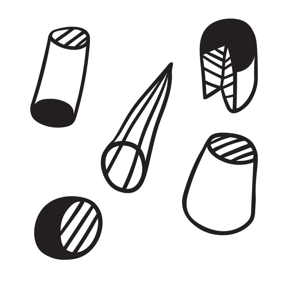 cylindric and conic shapes set vector