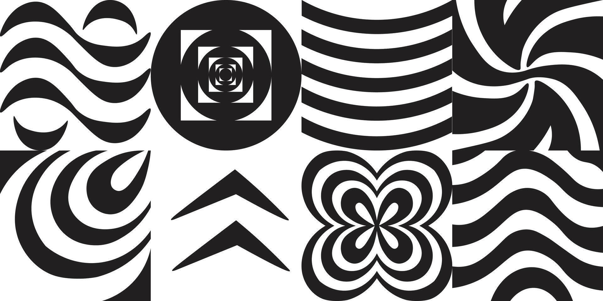 set of simple geometric ornaments vector