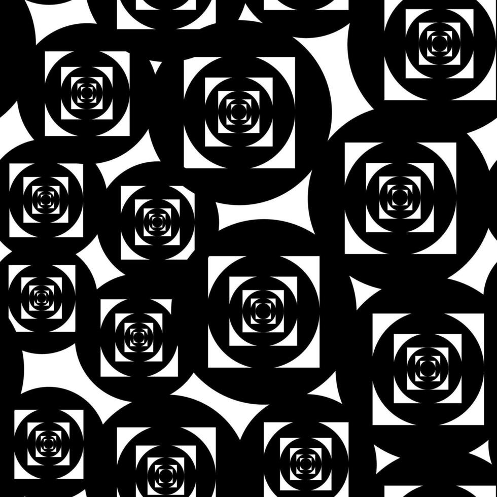 seamless pattern with abstract black and white ornament vector