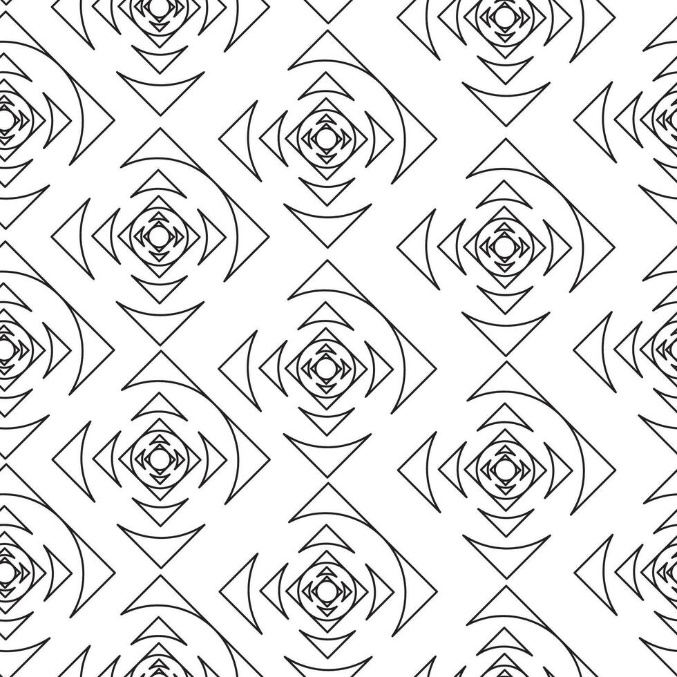 seamless pattern with abstract geometric ornament vector
