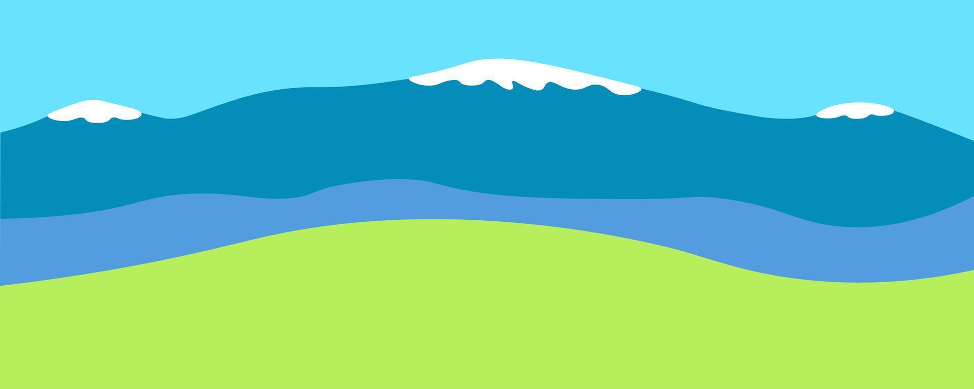 simple green hill background with mountains vector