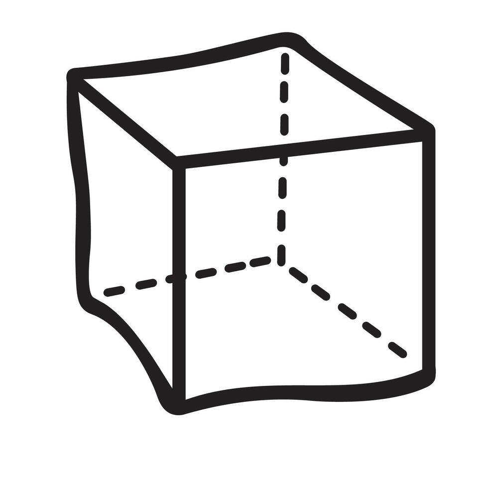 abstract doodle cube vector