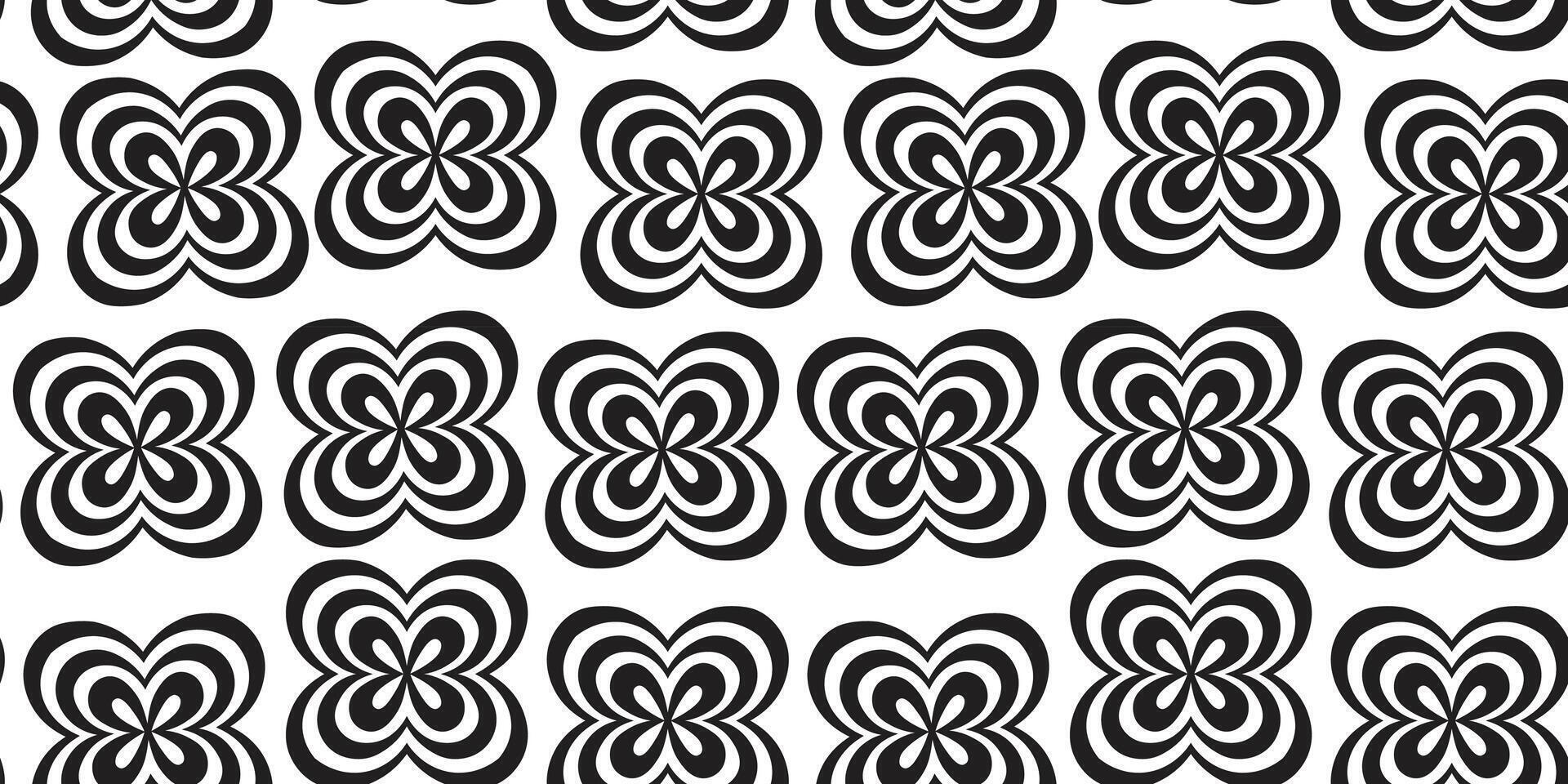 seamless pattern with abstract black and white illusion ornament vector