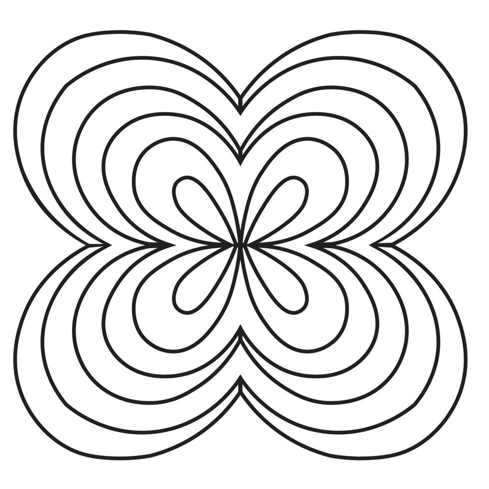 flower illusion ornament in lines vector