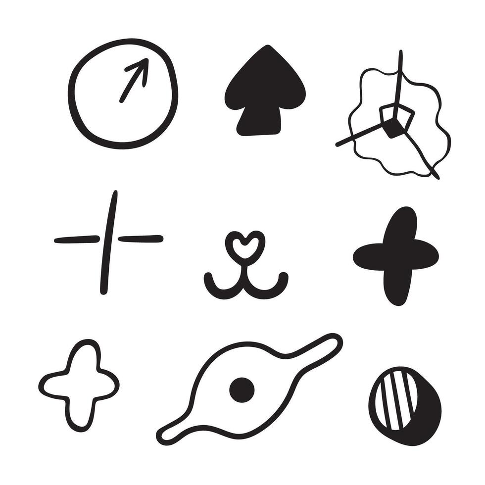 small set of abstract geometric forms vector