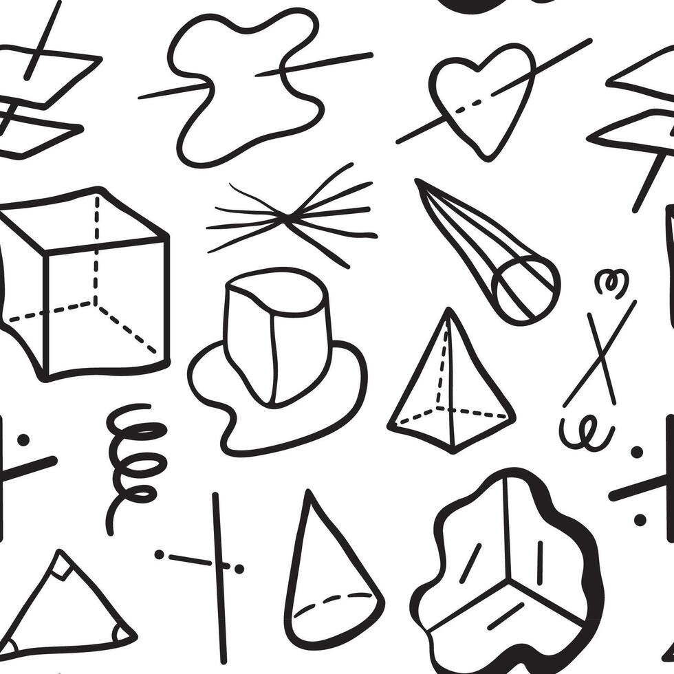 seamless pattern with abstract geometric forms and lines vector
