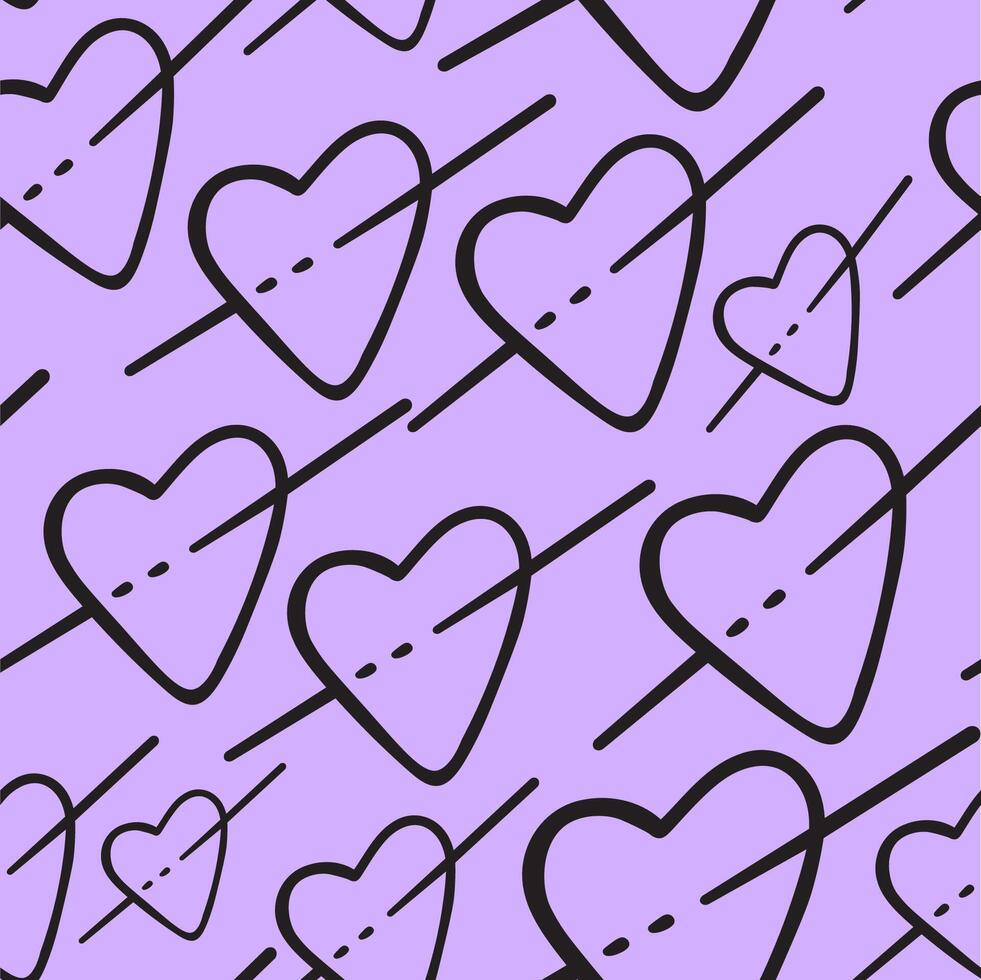 seamless pattern with abstract heart and arrow vector