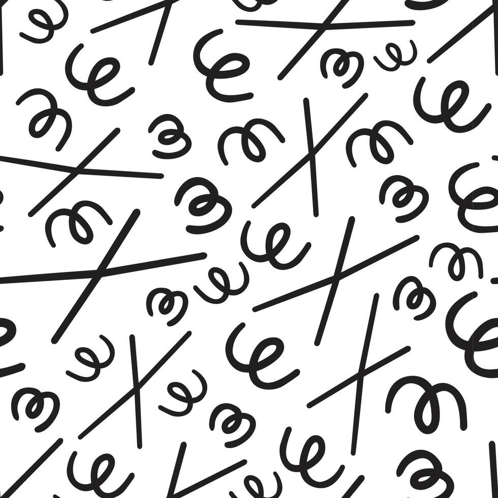 seamless pattern with abstract doodle lines vector