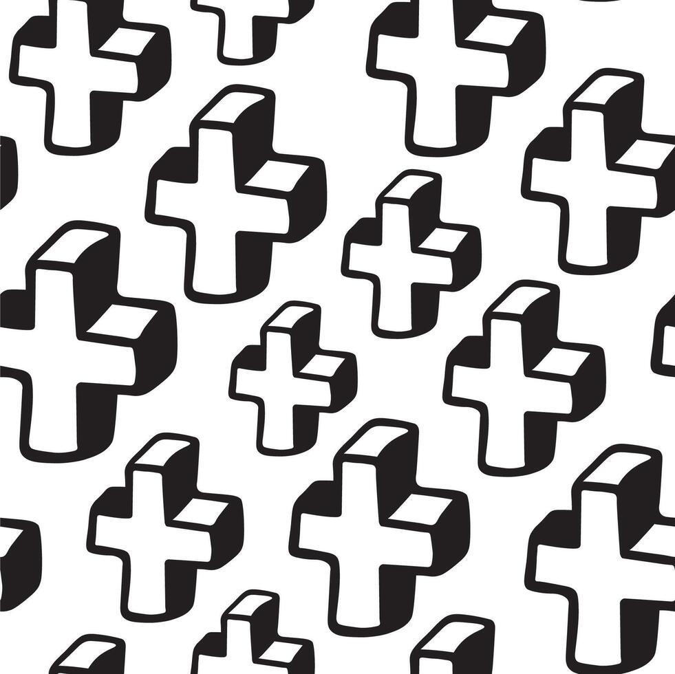 seamless pattern with abstract cross shape vector