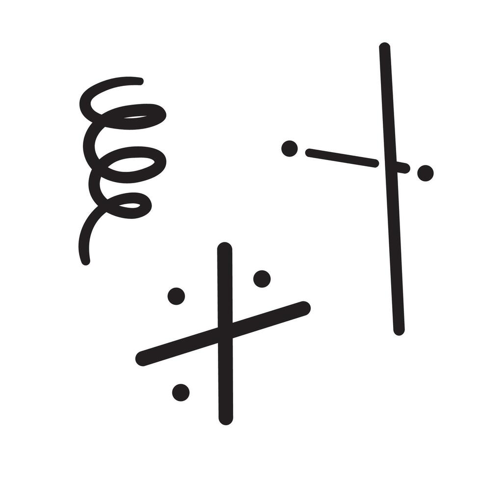 cross and line and spring vector