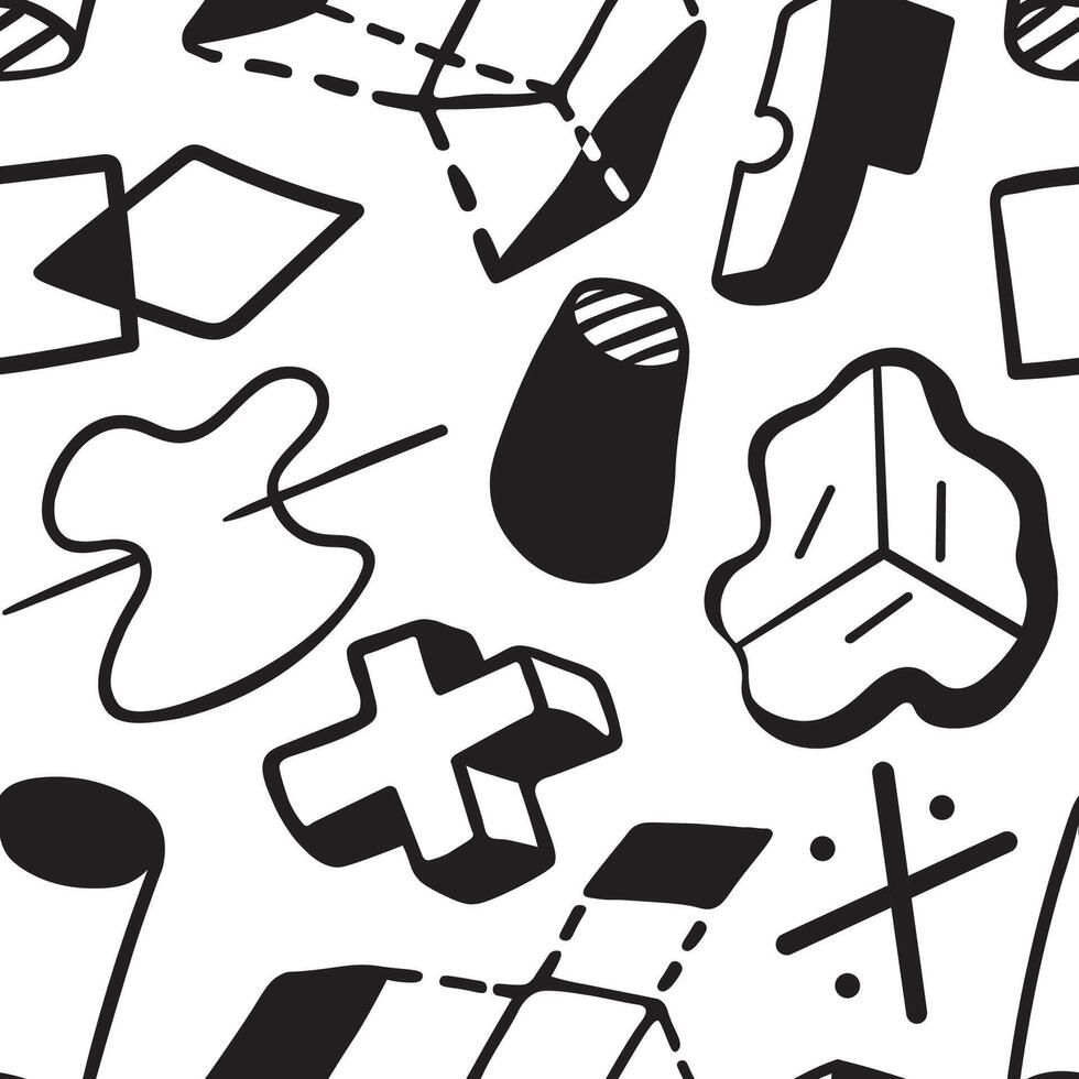 seamless pattern with abstract geometric forms vector