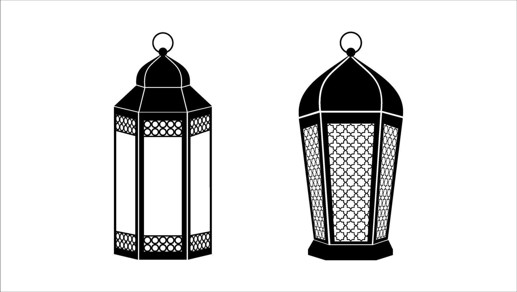 islamic lantern silhouette. vector