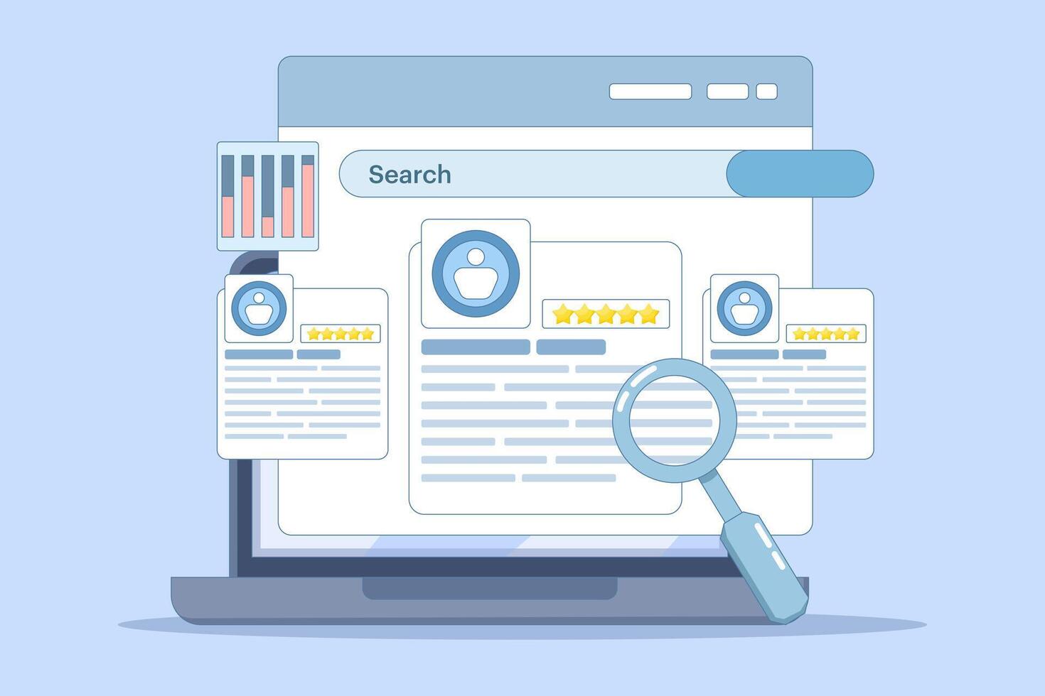 recruitment agency concept, human resources services, recruitment network, and candidate interviews. Employees looking for jobs. finding opportunities, online recruitment services. flat design. vector