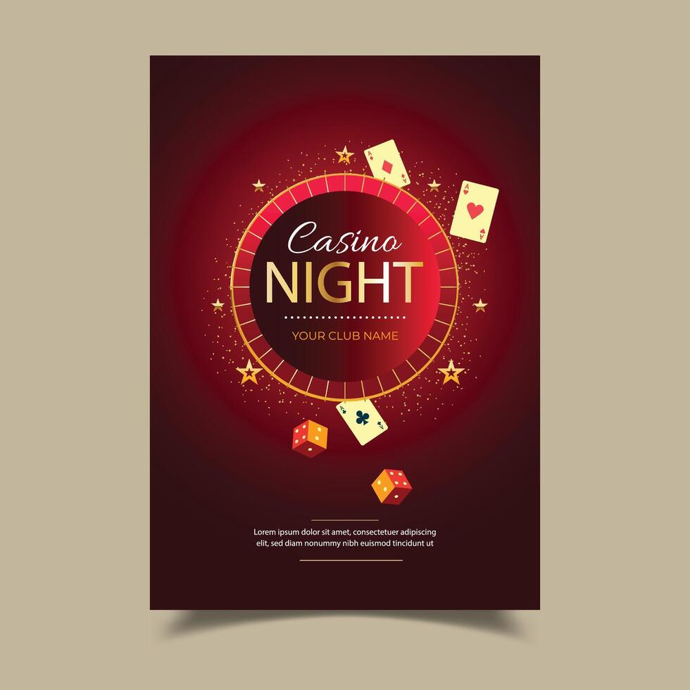 Casino Night Background with Realistic Style vector