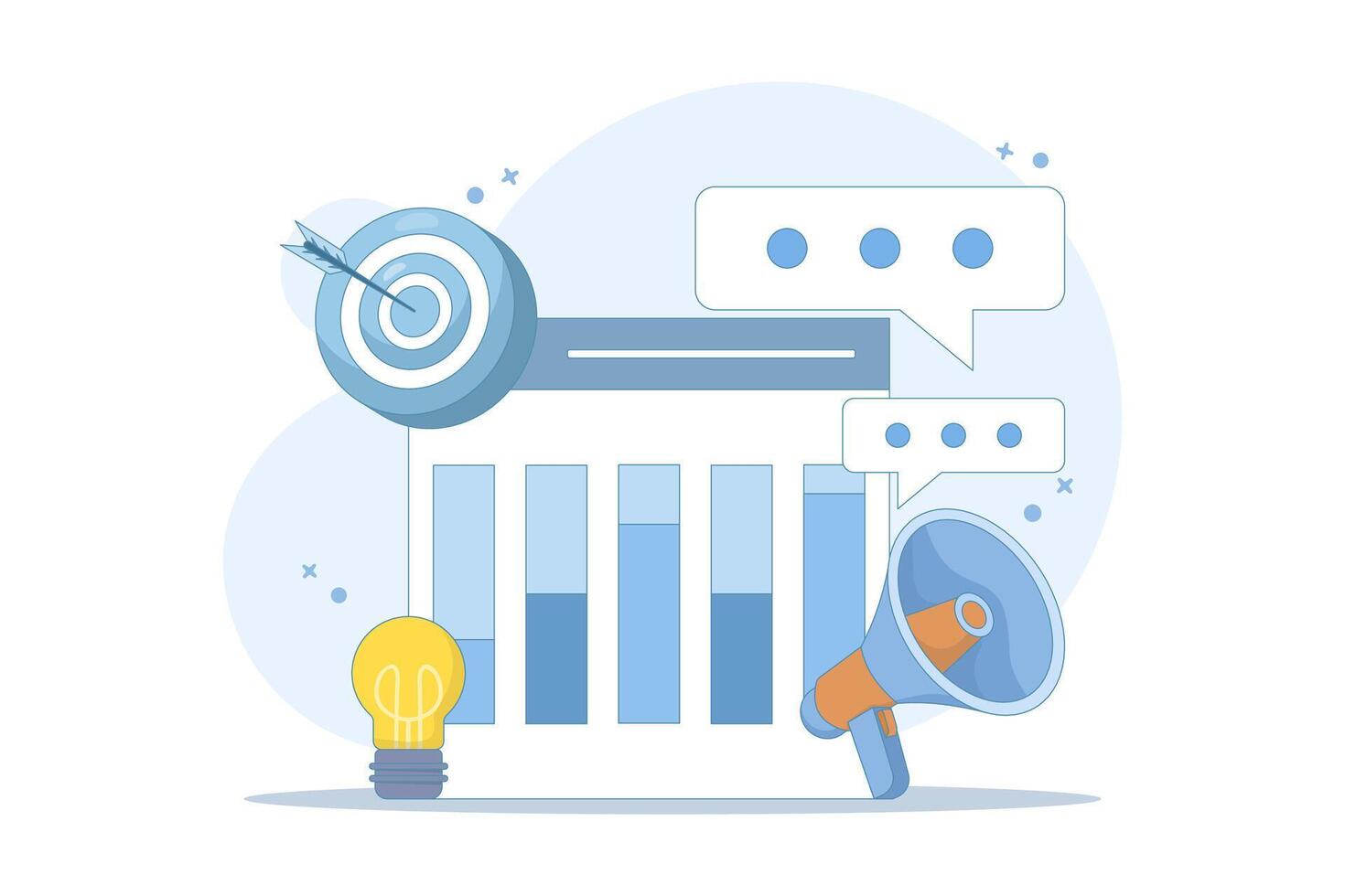 SEO and SMM optimization concept. Digital marketing, SMM digital web technology. Improve search engine ranking, Search engine traffic, Testing website SEO, Flat illustration design. vector