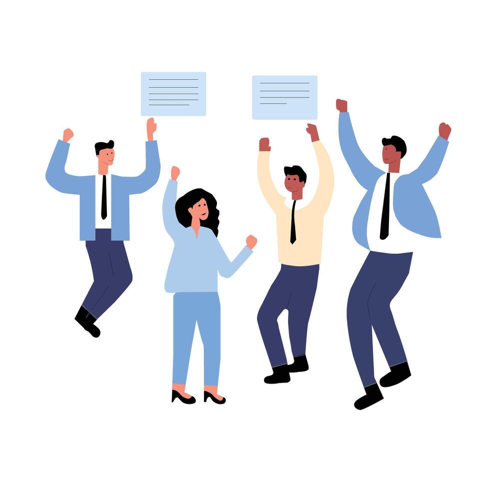 business team success flat Illustration vector