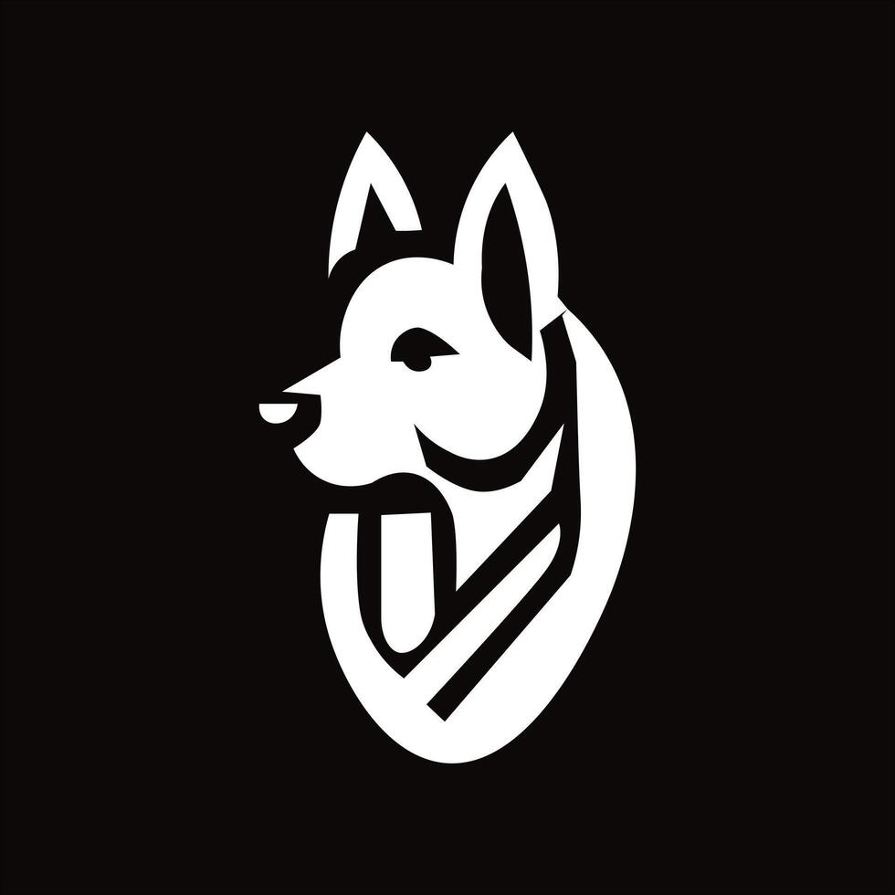Modern Geometric Dog Logo Minimalist Husky Icon for Branding vector