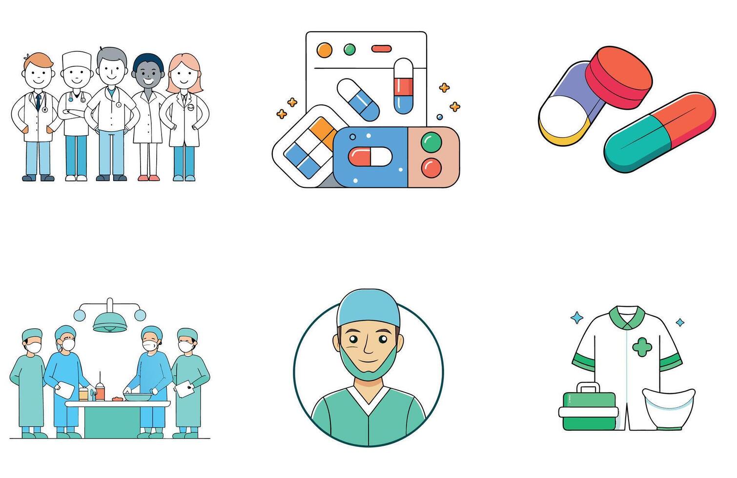 Futuristic Medical Bundle Advanced Technology Medicine Collection Icons vector