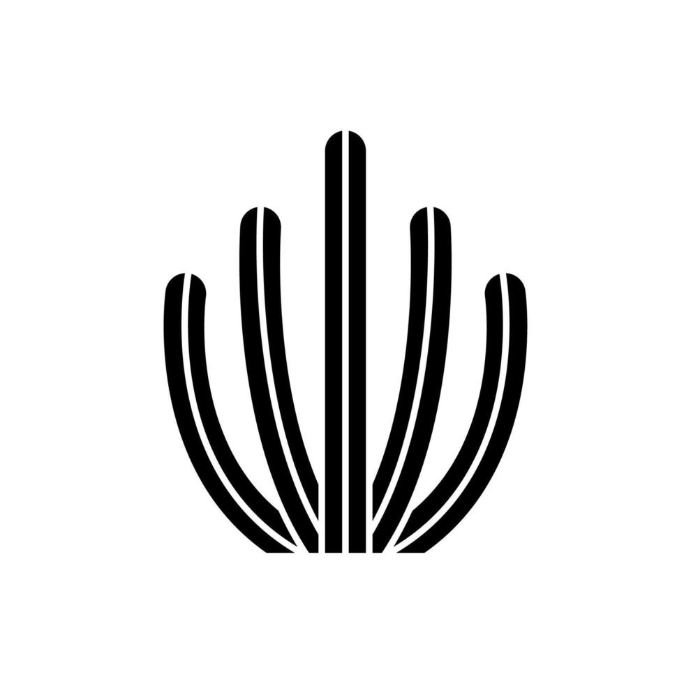 Cactus Desert Plant Silhouette Icon Design vector