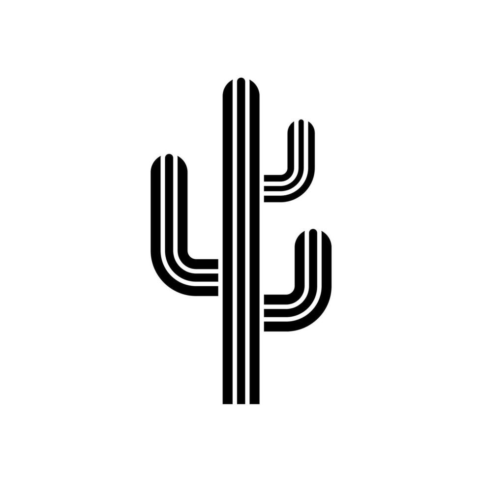 Cactus Icon. Desert Plant Silhouette Icon Template vector