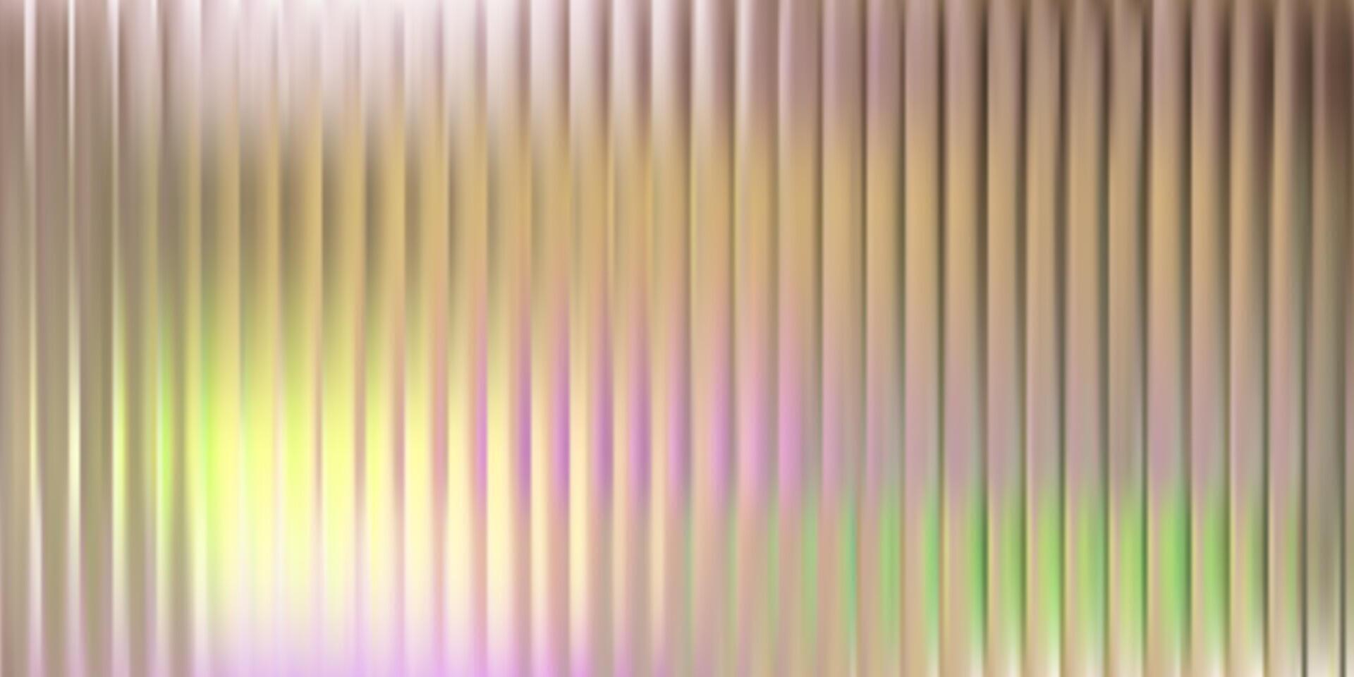 Glass pattern background, ice texture effect. Holograph metal reed abstract line gradient. Ribbed 3d flute ripple striations, golden light corrugated transparent wall window. Frosty iridescent reflect vector