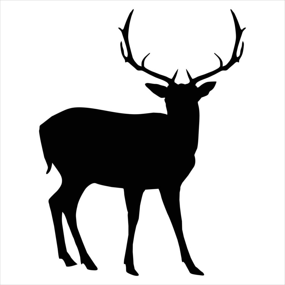 Deer black silhouette vector
