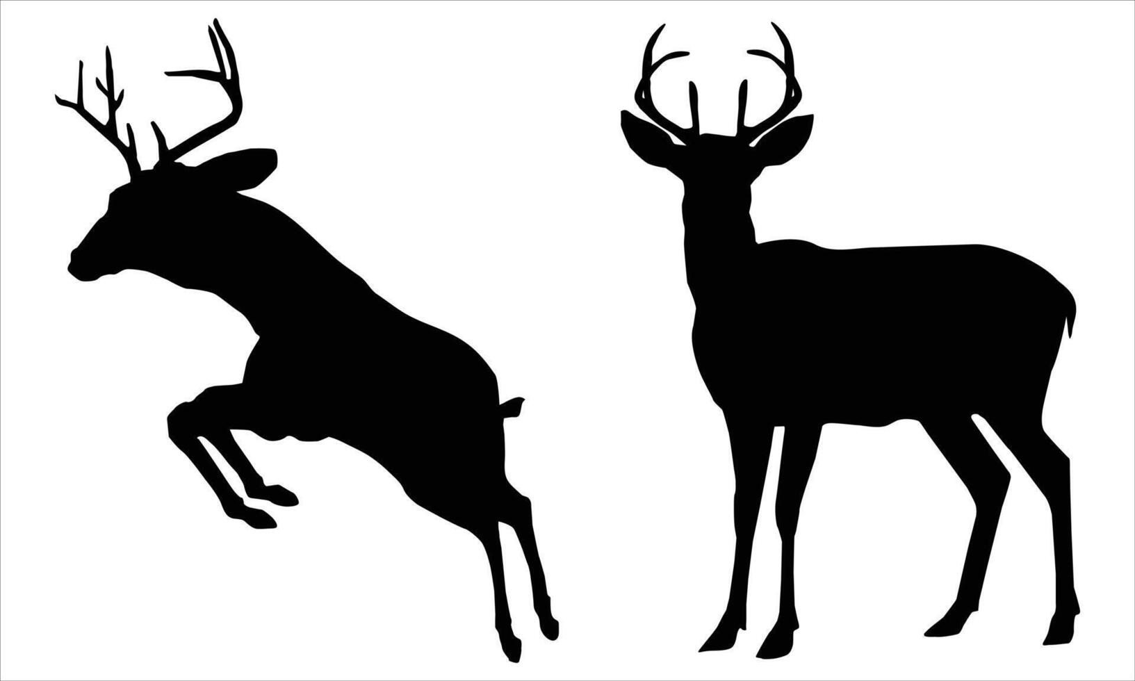 deer silhouettes on white background vector