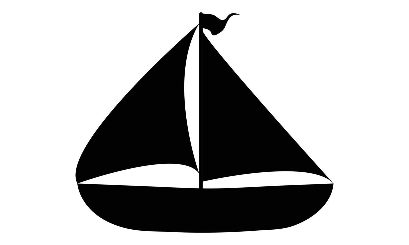 saill boat silhouette Illustration vector