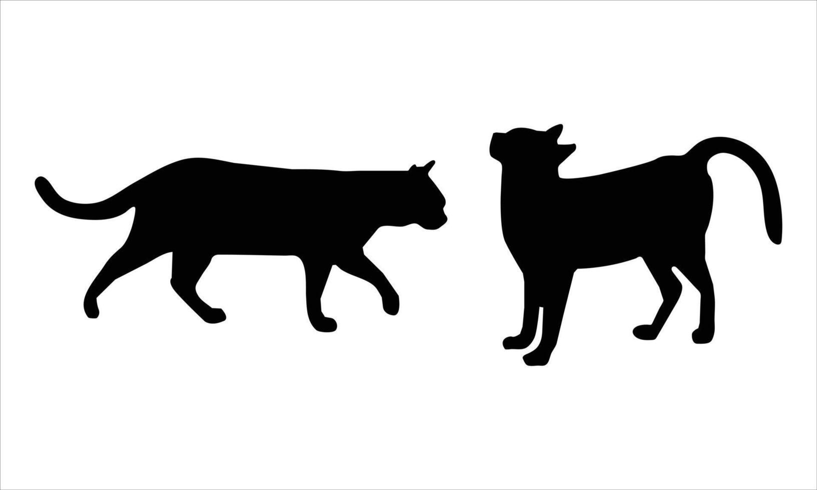 cat silhouette illustration set vector