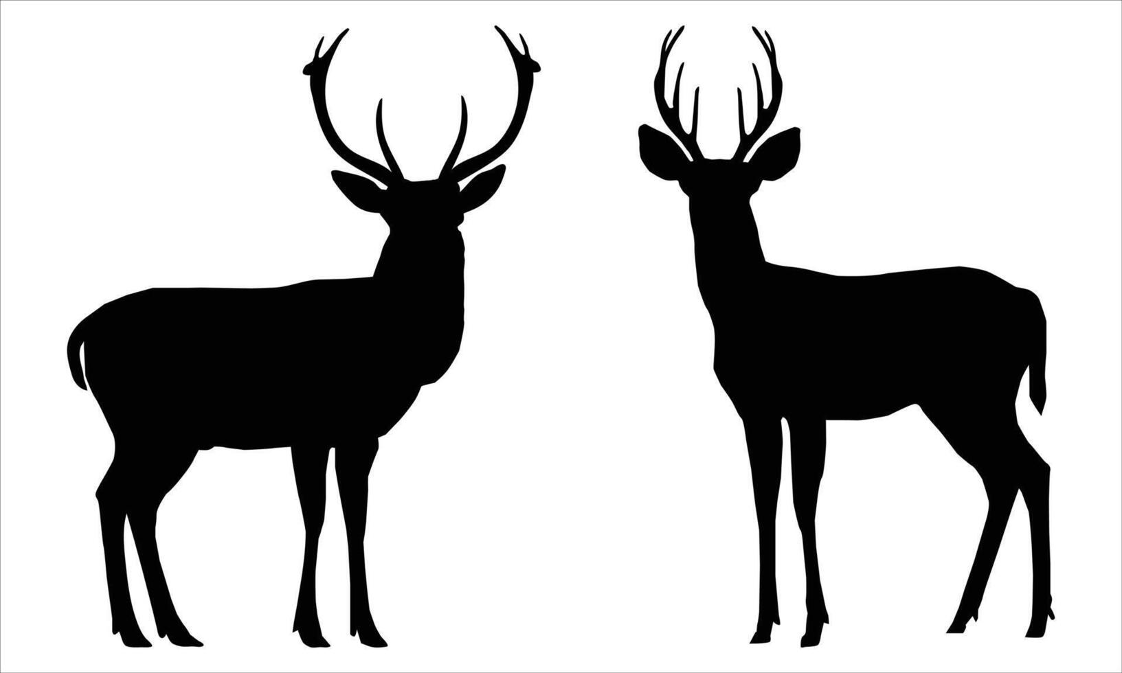 deer silhouette icon set. eps 10 vector