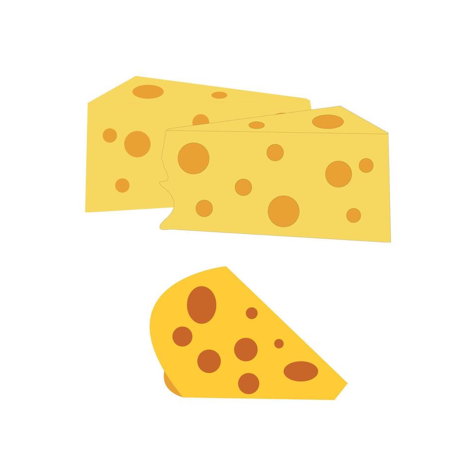 Cheese with holes, dairy product illustration vector