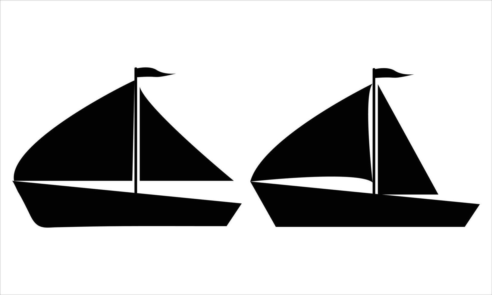sailboat icon set vector