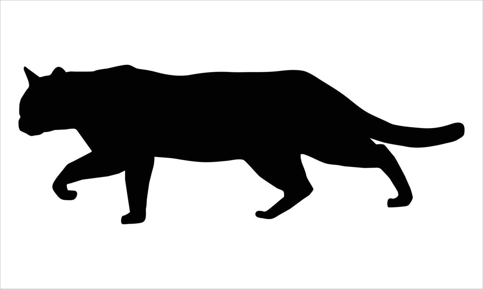 a walking cat silhouette vector